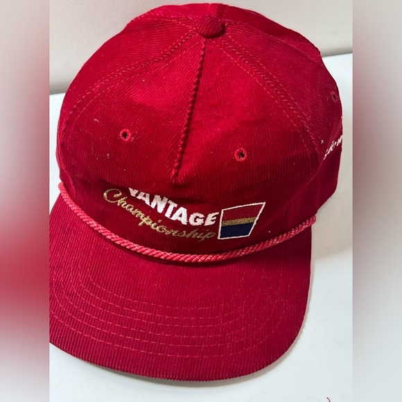Vantage Championship Vintage Red Cordoroy Rope Hat TEXACE Made in USA Tanglewood - Picture 2 of 7